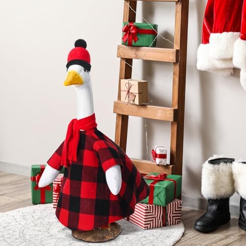 Cutecrop Christmas Red and Black Buffalo Plaid Goose Outfit Clothes - Image 5