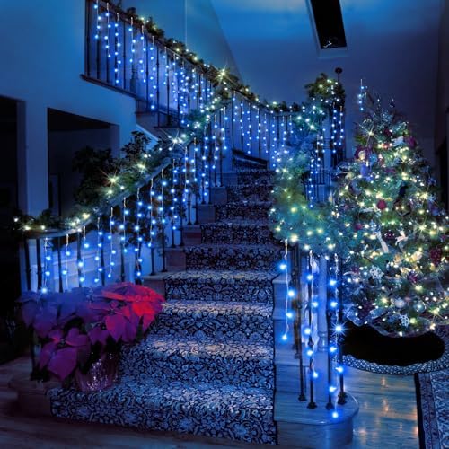 131FT Christmas Lights Outdoor 1440 LED Christmas Decorations Waterproof Plug in with 8 Modes & Timer Christmas Lights for Roof Party Garden Holiday Decor (Blue) - Image 6