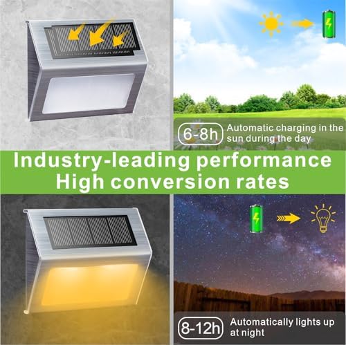 XLUX Warm White Solar Lights for Deck Step Fence Post, SST Housing, 2 Pack - Image 5