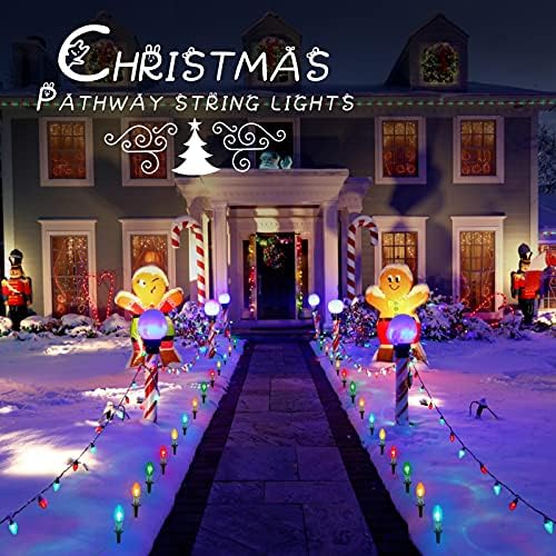 Brightown Christmas Pathway String Lights Outdoor,25.7FT C9 Pathway Light - Image 3
