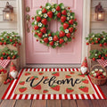 Tinideya 2 Pcs Strawberry Door Mat Set, Outdoor Welcome Front Mat by Tinideya