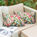 Pyonic Outdoor Pillows Cover Pack of 2 Floral Waterproof Throw Pillow Covers 12X20 inch Outdoor Lumbar Pillows for Patio Furniture Garden Outside Waterproof Throw Pillows by PyonicThrowPillowCovers