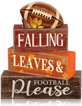 Moucuny 4 Pcs Fall Football Table Decor Farmhouse Tiered Tray Sign Set by Moucuny