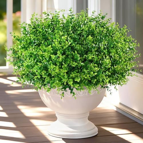 Yastouay Artificial Flowers for Outdoors UV Resistant, 22 Bundles Green Realistic Fake Outdoor Flowers Fake Plants, Faux Flowers for Outdoor Planters Front Porch Garden Window Box Farmhouse Decor by Yastouay