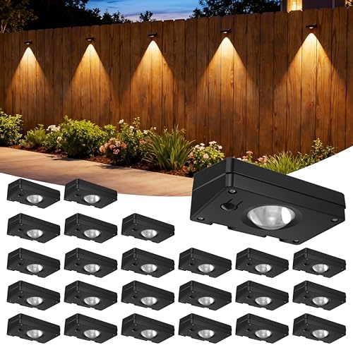 Solar Fence Lights Outdoor, 3 Color Temp, IP65 Waterproof by ZSYIQIXI