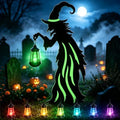 Halloween Decorations Outdoor Witch Decor with Color Changing Solar Lantern by ANGMLN
