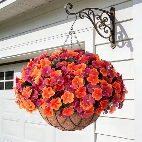 Artificial Fall Hanging Flowers with Basket for Outdoor UV Resistant - Image 6