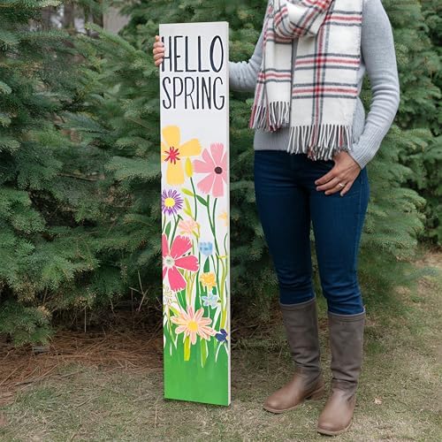 8"x48" Spring Welcome Sign for Front Porch, Hello Spring Porch Sign for Front Door Durable PVC Welcome Home Decorations for Outdoors p (Design 7) - Image 6