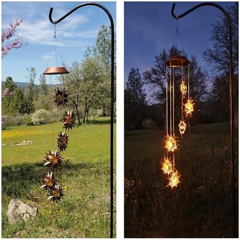 Tryme Sun Solar Wind Chimes for Outside Hanging Garden Lights Solar Christmas Decorations Outdoor for Women, Mother, Grandmother - Image 6
