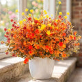 Hananona 12 Pcs UV Resistant Artificial Fall Flowers Outdoors, Orange by HANANONA