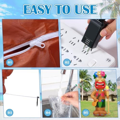 Shappy 5ft Inflatable Tiki Guitar Lighted Blowup Hawaiian Pool Party Decor - Image 4
