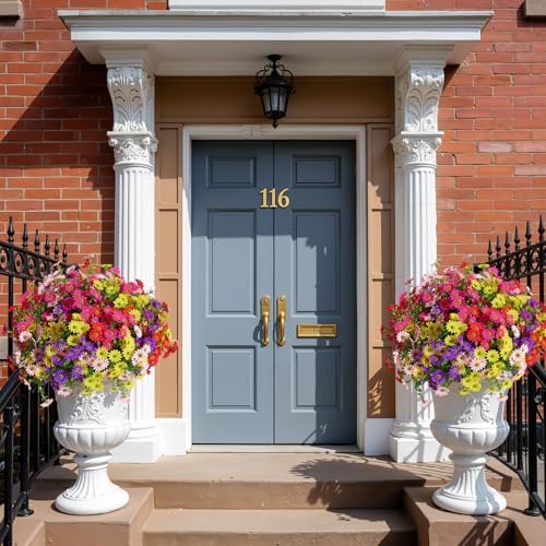 Alupssuc 30 Bundles Artificial Daisies Flowers Fake Silk Plant for Indoor Outdoor Decor, UV Resistant No Fade Faux Spring Flowers for Garden, Porch & Patio Decoration,RedRosyPurpleYellowPink - Image 5