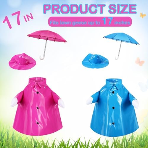 2 Set Summer Porch Goose Outfit,Blue Rose Red,17 Inches,Classic - Image 3