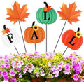 6 Pcs 12'' Fall Outdoor Decor Garden Stakes Fall Pumpkin Scarecrow Maple Leaves Metal Yard Sign Yard Stakes Outdoor Autumn Thanksgiving Decorations for Planter Lawn Patio Walkway Porch by Anglechic