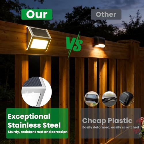 JSOT Solar Deck Lights Perfect for Fence, Step, Stair Decor-Warm White-16P - Image 4