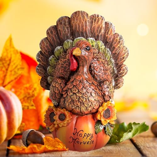 Thanksgiving Table Decor Fall Harvest Turkey Figurine for Home Decro - Image 5