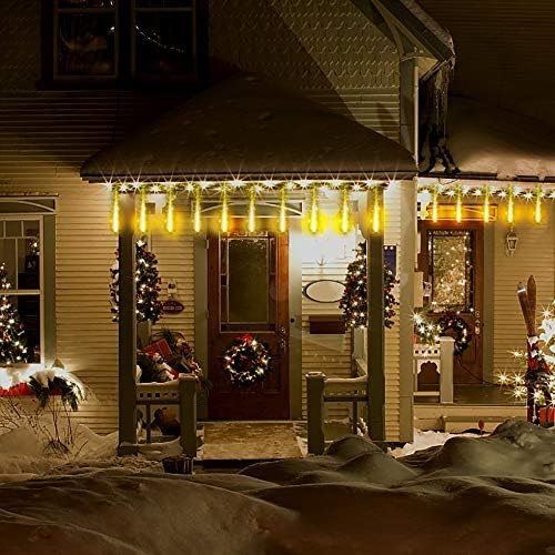 Warm White Icicle Lights Outdoor for Christmas New Year Party Yard Decor - Image 2