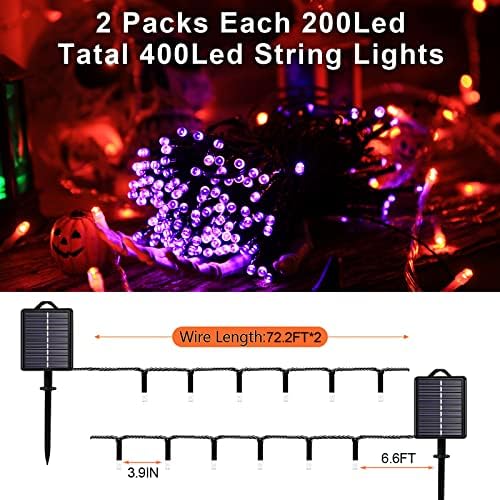 Solar Halloween String Lights, Purple 200Led, Outdoor Waterproof - Image 6