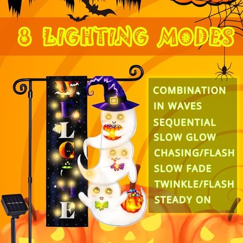 Halloween Lighted Garden Flag, Ghost Yard Decor, 12x18 In - Image 4
