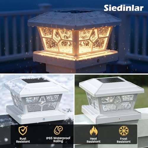 SIEDiNLAR Solar Post Lights Outdoor, 10 Pack, 4 Modes, 40 LEDs, White - Image 6
