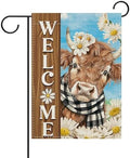 Dyrenson Welcome Spring Summer Highland Cow Decorative Garden Flag by Dyrenson