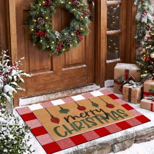 Tinideya 2 Pcs Christmas Layered Doormat Set, Merry Christmas Ornaments - Image 4