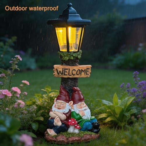 Solar Garden Gnomes Outdoor Decor, Yard Gnome Garden Statues Ornaments - Image 6