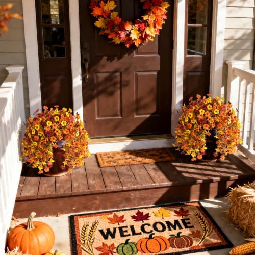 Homsunny Artificial Faux Mums Fall Flowers for Outdoor Outside Decoration - Image 3