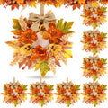 8 Pcs Fall Floral Swags Wreaths Mini Autumn Artificial Candle Rings Wreaths with Berries 3 inch Farmhouse Cabinets Hanging Wreath for Pillar Front Door Porch Wall Window Decoration by Unknown
