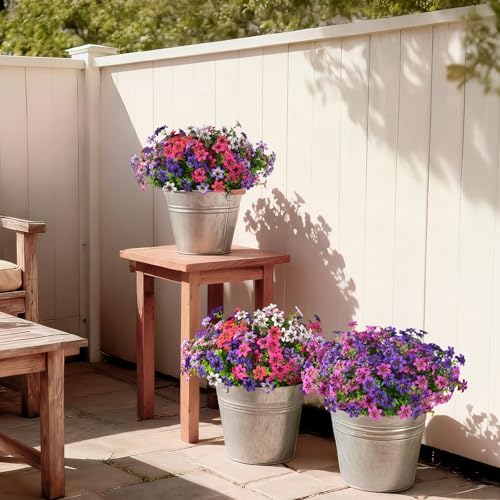 Artificial Flowers for Outdoor Fake Plants Spring Decoration, 12 Bundles Realistic Faux Flower Silk Daisy Plastic Bouquet UV Resistant for Outside Porch Patio Balcony Planter Yard Garden Home Decor - Image 6