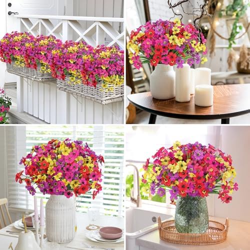 Ouddy Decor 24 Bundles Artificial Flowers for Outdoors Decor, Multicolor - Image 3