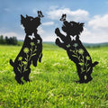 Yorkie Gifts for Women,2Pack Metal Dog Garden Stakes for Outdoor Yard Decor by HokfirmHomeDecorGarden