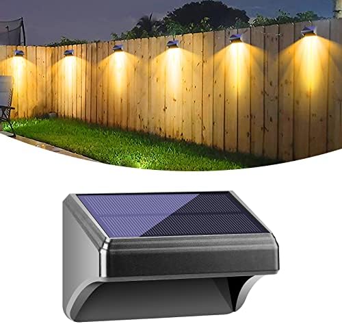 Bridika Solar Fence Lights, Fence Lights Solar Powered Outdoor Waterproof Warm White & Color Glow LED Solar Lights for Backyard, Patio, Deck Railing, Stair Handrail, Pool and Wall (1 Pack) by Bridika