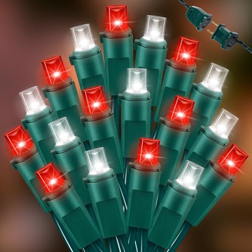 LAMPHOME Red White Valentine's String Lights 100LED 21.6FT Mini Fairy Light Green Wire Christmas Lights Plug in for Indoor & Outdoor Party Patio Bedroom Xmas Tree Garland Galentine's Day Decoration by ULL