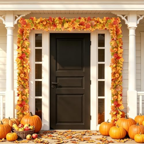 2 Pcs 6 FT Fall Garland for Mantle, Fall Decorations for Home - Image 6