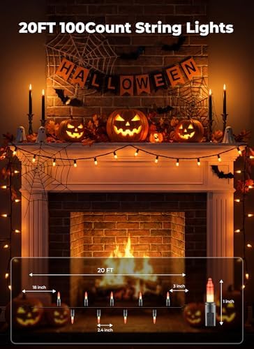 Minetom 100-count 20Ft Yellow & Orange Candy Corn Incandescent - Image 2