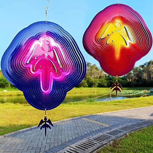 DJUAN 12in Angel Wind Spinner Outdoor Garden Decor Gifts for Women Mom Wife - Image 5