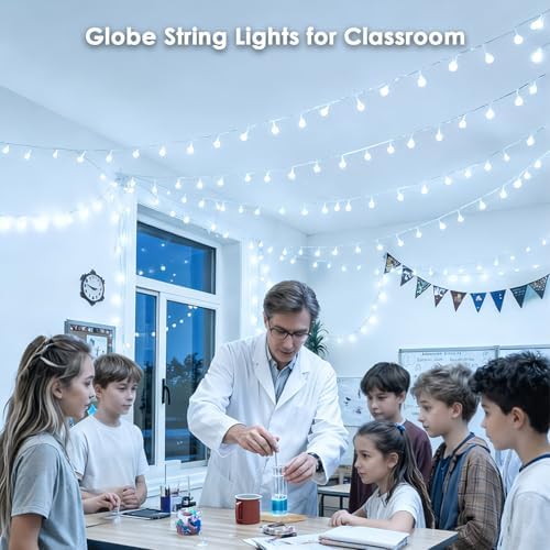 Connectable 43FT 100LED Globe String Lights Indoor, Classroom Lights - Image 2