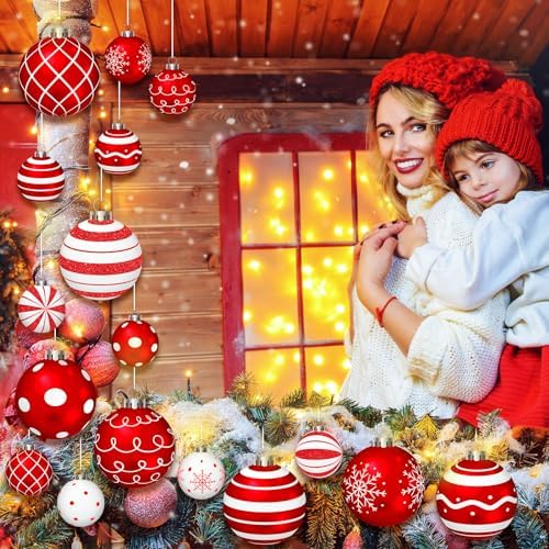 Huwena 24 Pcs Christmas Hanging Ornaments, Porch Decor, Elegant Style - Image 3