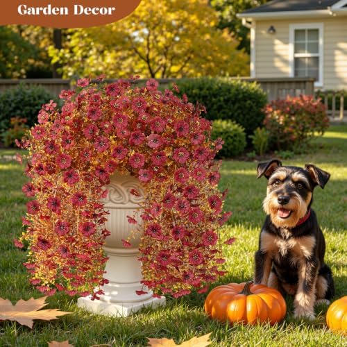 Alupssuc 4 PCS Fall Hanging Flowers Artificial for Outdoor Indoor Decor - Image 5