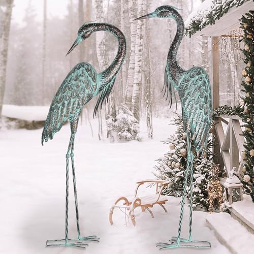 Kircust Garden Crane Statues Metal Heron Outdoor Statue 46 Inch - Image 6