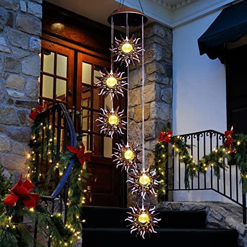 Tryme Sun Solar Wind Chimes for Outside Hanging Garden Lights Solar Christmas Decorations Outdoor for Women, Mother, Grandmother - Image 2