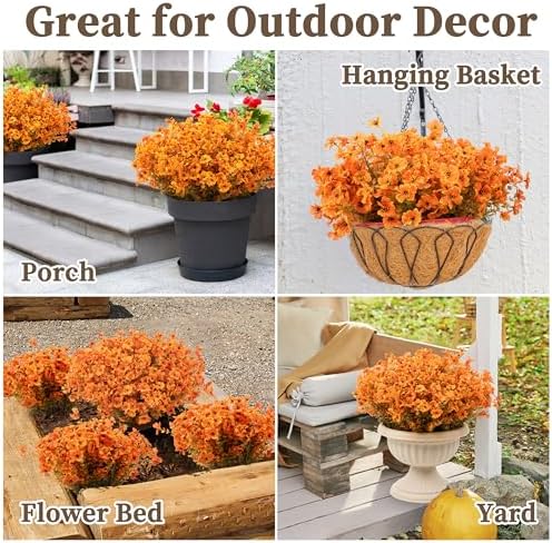 ColoPlay 18 Bundles Artificial Mums for Outdoors, Fake Flowers Fall Decor - Image 7