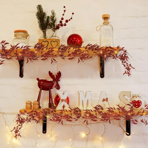 RECUTMS Artificial Silk Willow Vine Twig with Light 2P 5.9Ft Fall Garland - Image 3