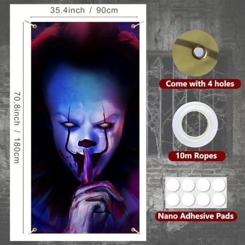 Halloween Horror Door Cover, Horror Movie Character Banner Backdrop - Image 3