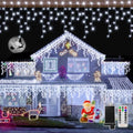 Ollny Icicle Lights for Outside 720LED 60FT, Cool White Christmas Lights with Remote 8 Modes Dimmable, Waterproof Connectable Timer Hanging Light for House Outdoor Yard Indoor Decorations by Ollny