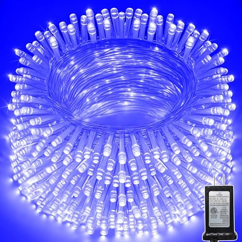 114 FT 350 LED String Lights Outdoor Indoor, Christams String Lights Waterproof 8 Modes & Timer, Fairy Lights Plug in for Bedroom, Weeding, Patio, Party, Holiday,Christmas Decor（Blue） by Unknown