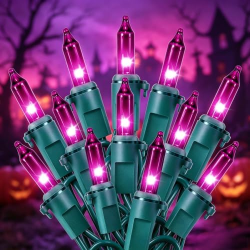 Hopolon Purple Halloween Incandescent String Lights, 13FT 50 Count 2 Pack by Hopolon