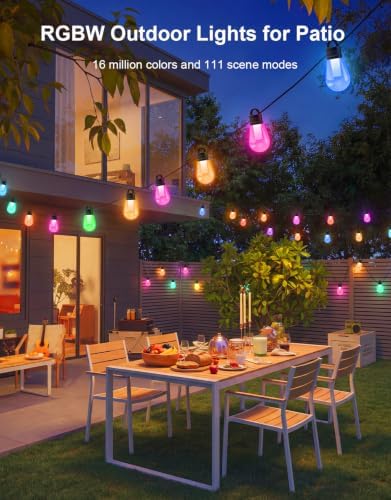 APPECK RGBW Outdoor String Lights 100ft, Smart Patio Light with 30 LED Bulb - Image 2