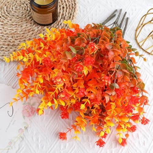 AGIRL Artificial Fall Flowers Fake Mums Outdoor,Faux Plant Porch Decor Home - Image 3